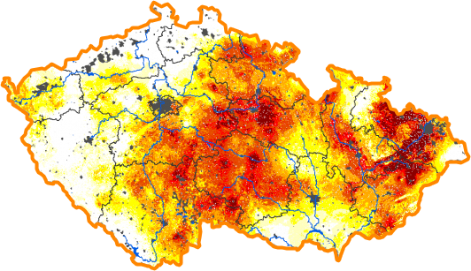 Intenzita sucha - 10. červenec 2016