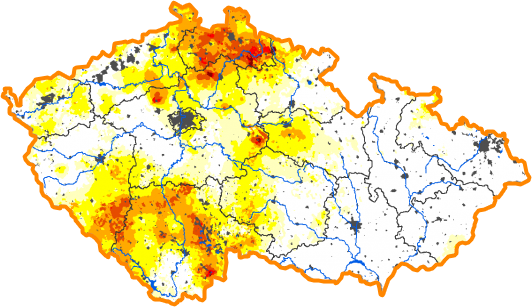 Intenzita sucha - 22. září 2019