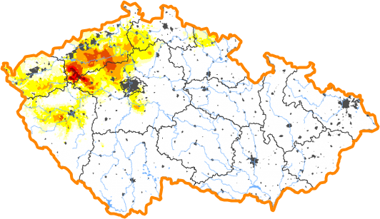 Intenzita sucha - 19. červenec 2020