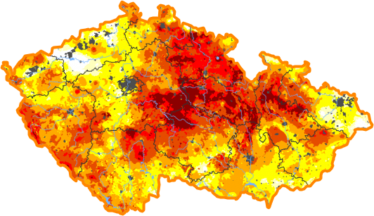 Intenzita sucha - 2. červenec 2023