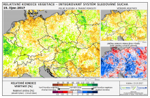 Dopady na vegetaci - Evropa - 15. říjen 2017