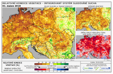 Dopady na vegetaci - Evropa - 1. duben 2018