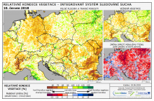 Dopady na vegetaci - Evropa - 10. červen 2018