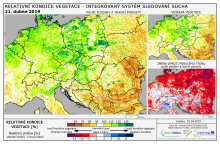 Dopady na vegetaci - Evropa - 21. duben 2019