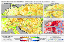 Dopady na vegetaci - Evropa - 12. květen 2019