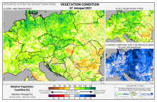 Dopady na vegetaci - Evropa - 7. listopad 2021