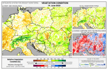 Dopady na vegetaci - Evropa - 19. červen 2022