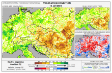 Dopady na vegetaci - Evropa - 15. září 2024