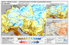 Index půdní vláhy - Evropa - 3. září 2017