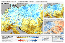 Index půdní vláhy - Evropa - 8. říjen 2017