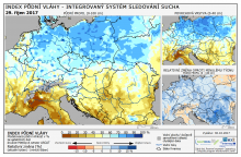 Index půdní vláhy - Evropa - 29. říjen 2017