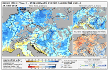Index půdní vláhy - Evropa - 25. únor 2018
