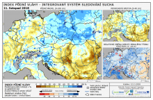 Index půdní vláhy - Evropa - 11. listopad 2018
