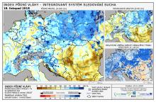 Index půdní vláhy - Evropa - 18. listopad 2018