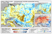 Index půdní vláhy - Evropa - 21. duben 2019