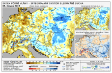 Index půdní vláhy - Evropa - 9. červen 2019