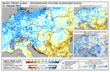 Index půdní vláhy - Evropa - 10. listopad 2019