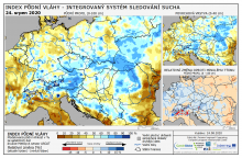 Index půdní vláhy - Evropa - 23. srpen 2020