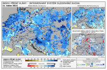 Index půdní vláhy - Evropa - 10. leden 2021