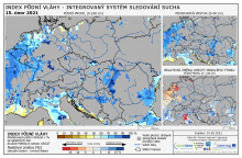Index půdní vláhy - Evropa - 14. únor 2021