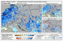 Index půdní vláhy - Evropa - 9. leden 2022