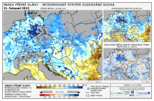 Index půdní vláhy - Evropa - 20. listopad 2022