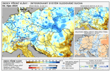 Index půdní vláhy - Evropa - 1. říjen 2023