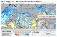 Index půdní vláhy - Evropa - 10. prosinec 2023