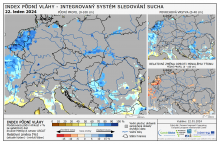Index půdní vláhy - Evropa - 21. leden 2024